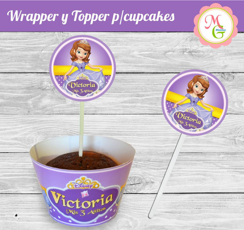 Wrapper + Topper X12 P/cupcake Muffin Pirotin10 Personaliz