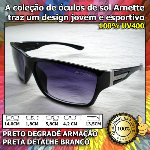 Óculos De Sol Arnette 100% Uv400 Pronta Entrega