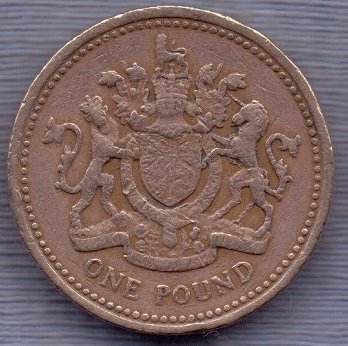 Inglaterra 1 Pound 1983 * Escudo Real *