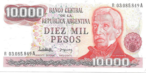 Billete 10.000 Pesos Ley Bottero 2496 Reposicion