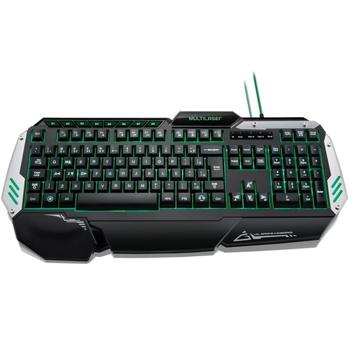 Teclado Profissional Gamer Com Led Usb Tc189 Preto E Prata