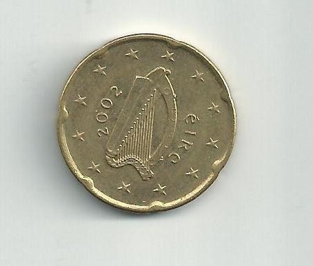 Fk Irlanda 20 Cents Euro 2002 Lanzamiento Sin Circular