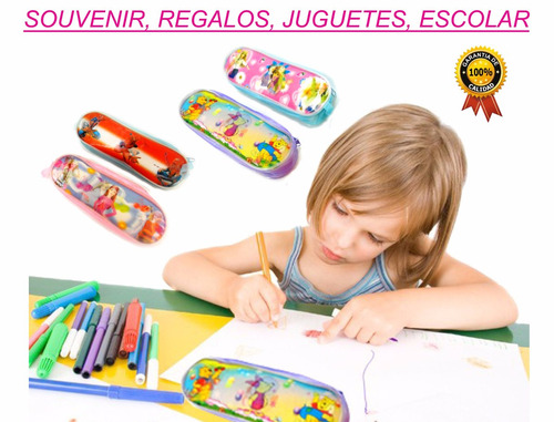 Pack X10 Cartuchera Personajes Infantiles Souvenir Escolar