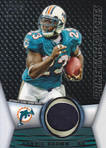 2009 Topps Unique Prime Patches Ronnie Brown Rb Dolphins /40