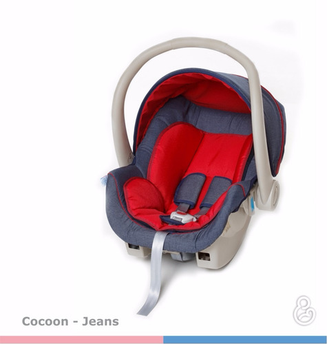 Imagem 2 de 4 de Kit Bebê Conforto + Base Para Carro Cocoon Jeans Galzerano