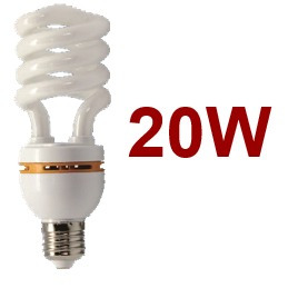 Bombillo Espiral 20w Luz Blanca E27 T2 Incluye Iva