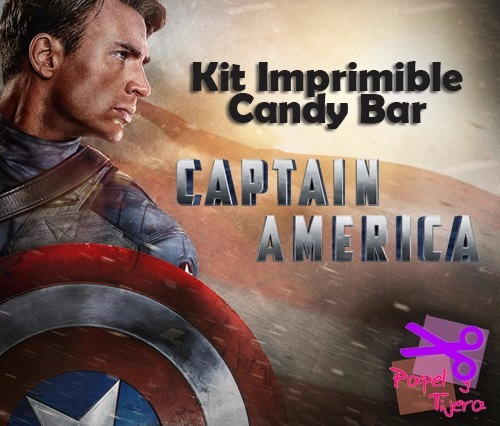 Kit Imprimible Candy Bar Capitan America Marvel