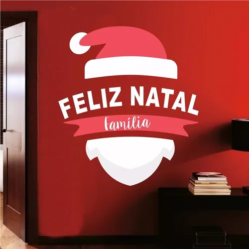 Adesivo Decorativo Feliz Natal Família (095x105)cm