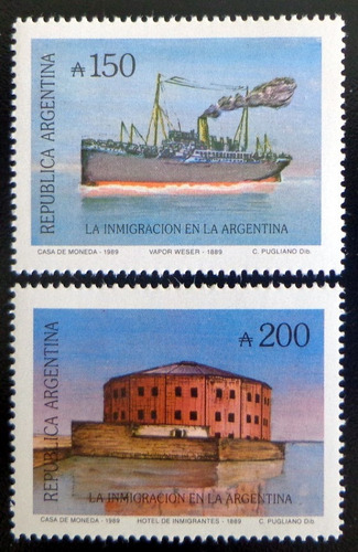 Argentina, Serie Gj 2454-55 Inmigración 89 Mint L7220