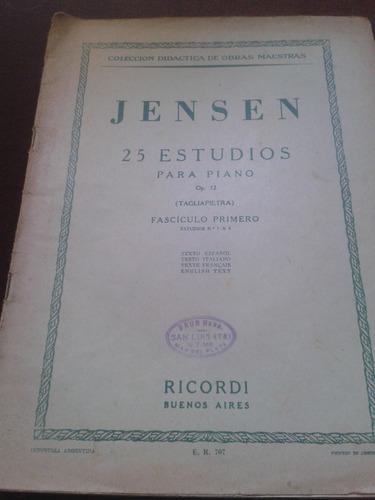 Jensen 25 Estudios Para Piano Libro 2° - Envios