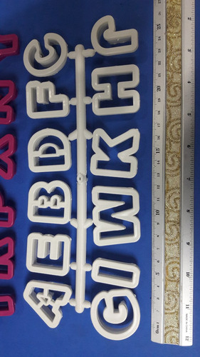 Cortador Letras Abecedario Masa Flexible Reposteria 4,5 Verd