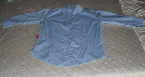 Camisa Dama Entallada Celeste Oficina-talle P-manga 3/4