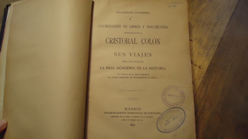 Enumeración De Libros Y Documentos Concernientes A Cristóbal