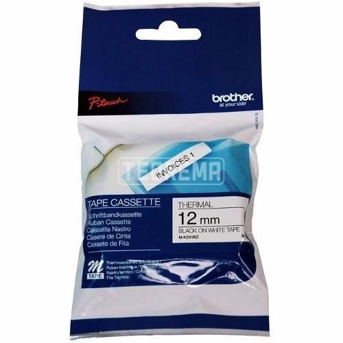 Cinta Tze231 Rotuladora Brother 12mm X 8mts Negro/ Blanco