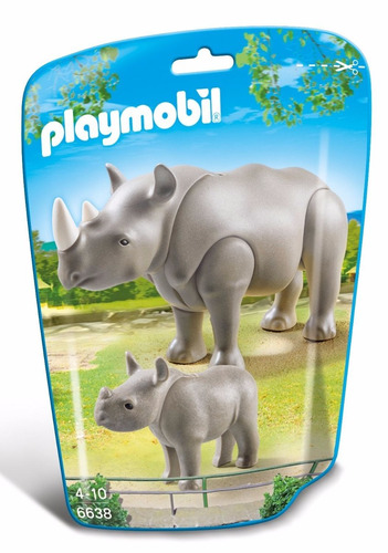 Playmobil Zoo Rinoceronte Con Cria 6638 Educando