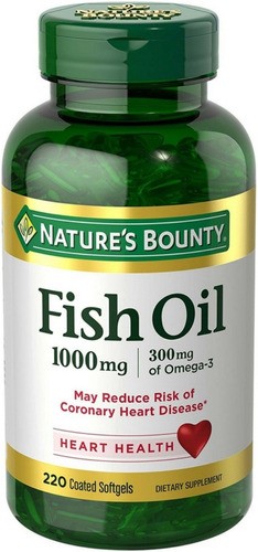 Aceite De Pescado 1000mg 220 Cápsulas De Gel (2 Frascos)