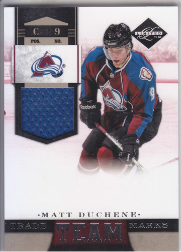 2011 - 2012 Limited Jersey Matt Duchene Col Avalanche /99