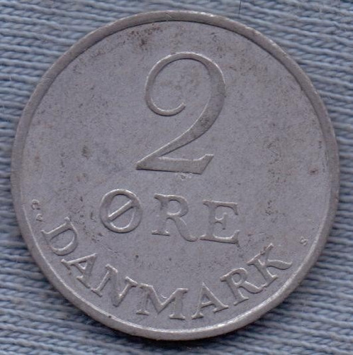 Imagen 2 de 2 de Dinamarca 2 Ore 1971 * Frederik Ix *