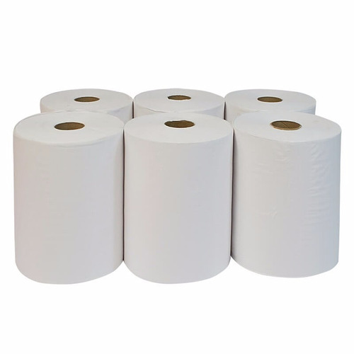 Papel Toalha De Mão Bobina  C/ 6x200 Metros Branco