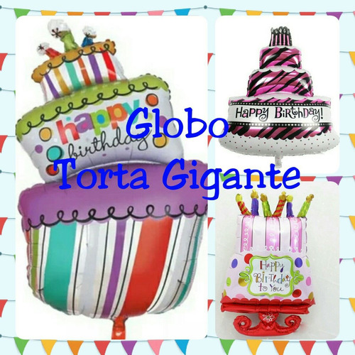 Globo Metálico Torta Gigante: Globo De 1mt. Decora Tu Fiesta