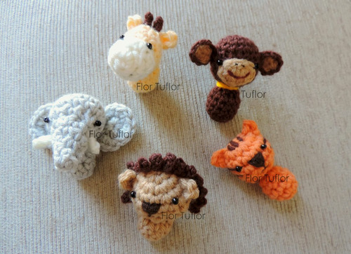 Amigurumis Animalitos Tejidos - Pack X 5 Llaveros Souvenirs