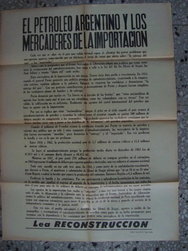 Afiche Original D Calle Petroleo Argentino Politica Peronism