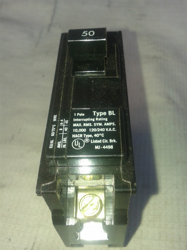 Interruptor Breaker Termomagnetico Siemens De 1 Polo 50 Amp