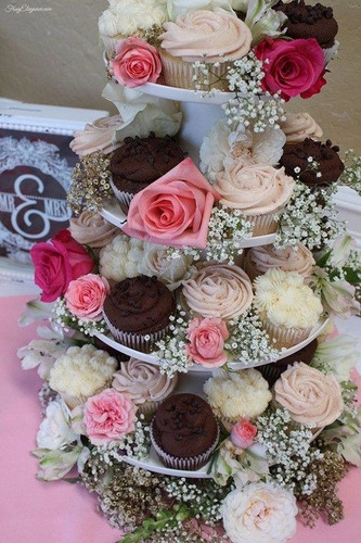Torre De Cupcakes + Torta Para Eventos-casamientos