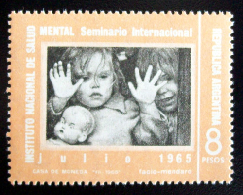 Argentina, Sello Gj 1332 Salud Mental 1965 Mint L5354