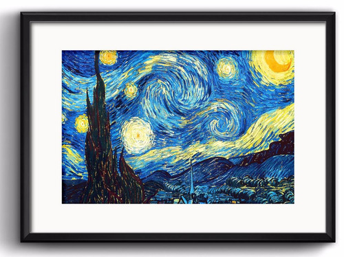 Quadro Noite Estrelada Van Gogh Arte Decoracao Sala Paspatur