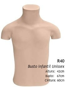 Imagem 2 de 2 de Busto Infantil Unisex Cor Bege