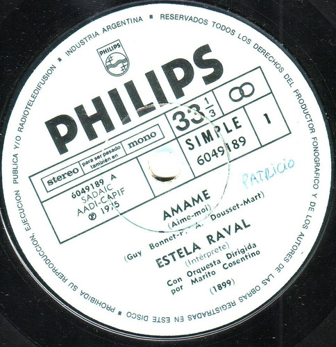 Estela Raval Amame Simple Vinilo Cinco Latinos Pvl