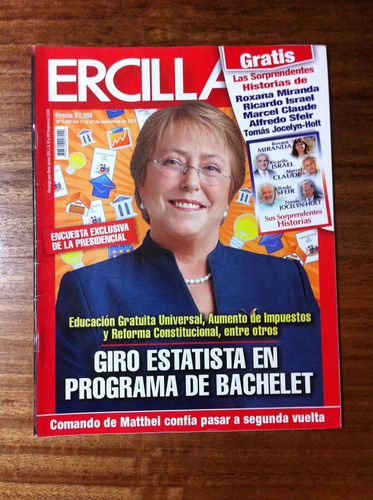 Revista Ercilla Nº 3489 Giro Estatista Programa De Bachelet