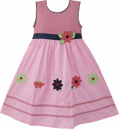 Vestido Infantil  Verao  Bordado Veste 7/8 Anos