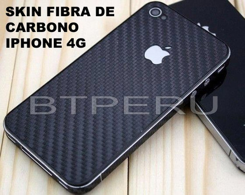 Skin Protector Sticker Fibra De Carbono iPhone 4g Importado