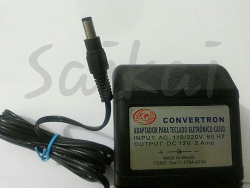 Fonte Adaptador 12v 2 Amperes Para Teclado Eletronico Casio