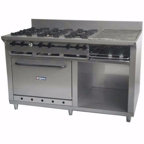 Cocina Industrial Mstar 6 Hornillas Plancha Horno Gratinador