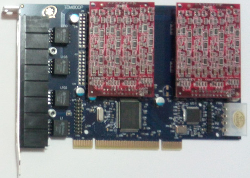 Tarjeta Asterisk Digium Tdm800p Con 8 Puertos Fxo Pci