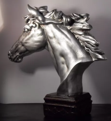 ESCULTURA EM MÁRMORE MACIÇO DE CABEÇA DE CAVALO - HTAG EXCLUSIVE