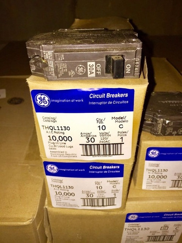 Caja De 10 Breaker Thql 1x15, 1x20, 1x30 General Electric