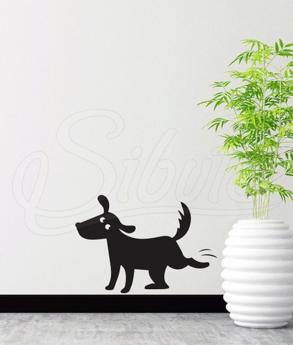 Vinilo Decorativo Diseño Dog Pis Perro Color A Elegir