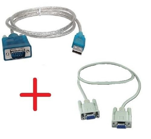 Cabo Serial Usb +cabo Null Modem Db9 Femea Rs232 Atualização