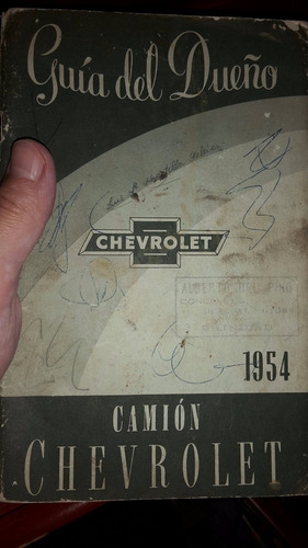 Manual Propietario Original  Chevrolet Camión 1954