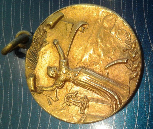 Antigua Medalla De Bronce Academia Central Mendia 1915