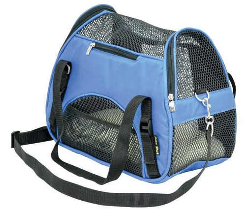 Bolsa De Lona Para Transporte De Cães E Gatos - Azul - Tam 1