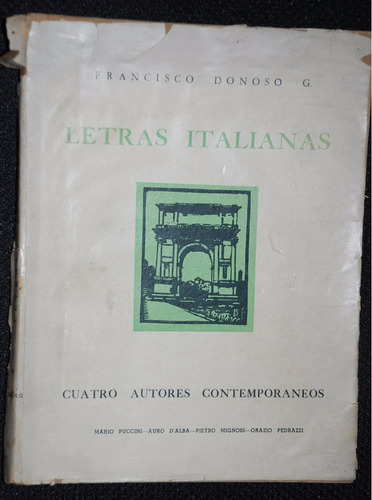 Francisco Donoso Letras Italianas Cuatro Autores  1937