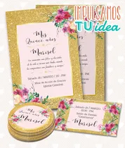 Comprar Invitación Cumple De 15, Tarjeta De Quince Imprimible