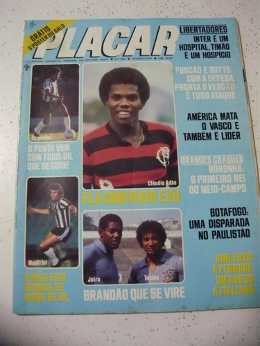 Revista Placar 364 Poster Atlético M Flamengo Palmeiras 1977