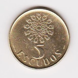 Moneda De Portugal Año 1987 Valor 5 Escudos