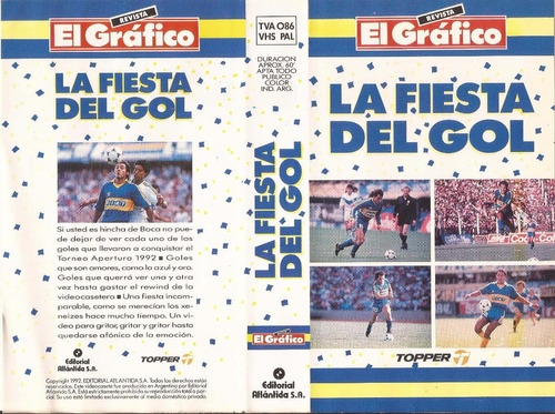 La Fiesta Del Gol Boca El Grafico Vhs Apertura 1992 Futbol